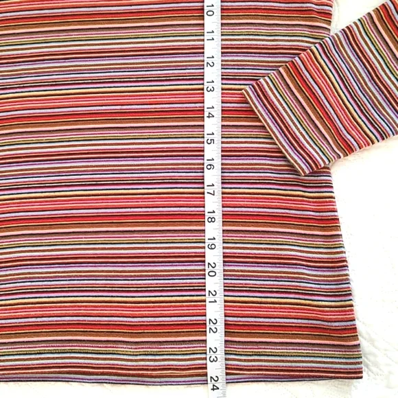 Links Womens Long Sleeve Stipe Mid Weight Knit Top Tee Shirt Size M - Picture 5 of 7